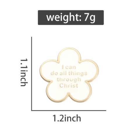 "I Can Do All Things" Flower Enamel Pin