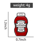 "Catch up with Jesus" Enamel Pin
