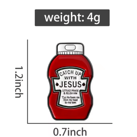 "Catch up with Jesus" Enamel Pin