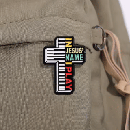 "In Jesus Name I Play" Enamel Pin