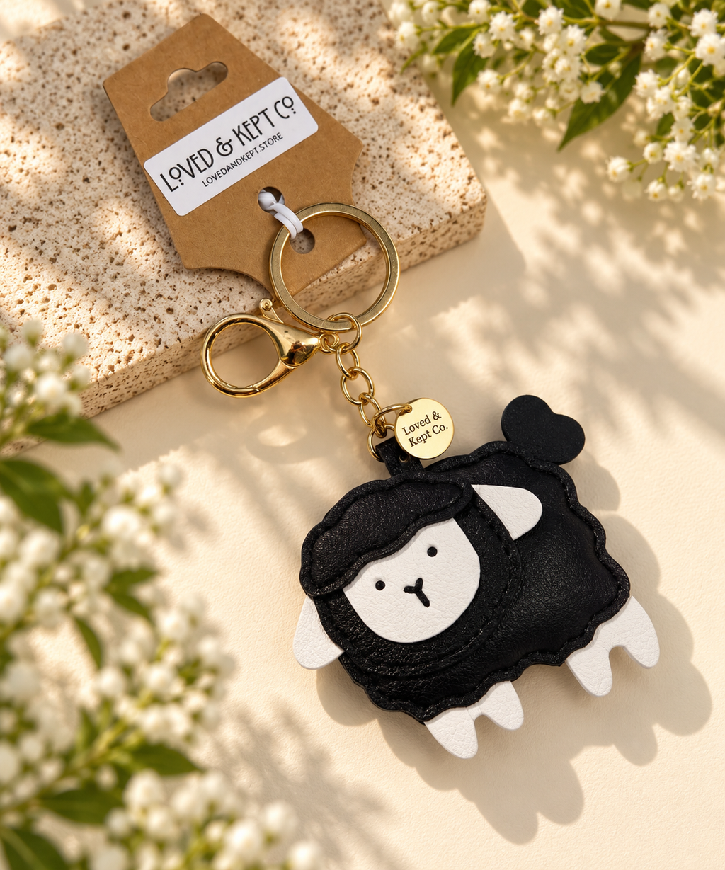Sheep Faux Leather | Bag charm and Keychain