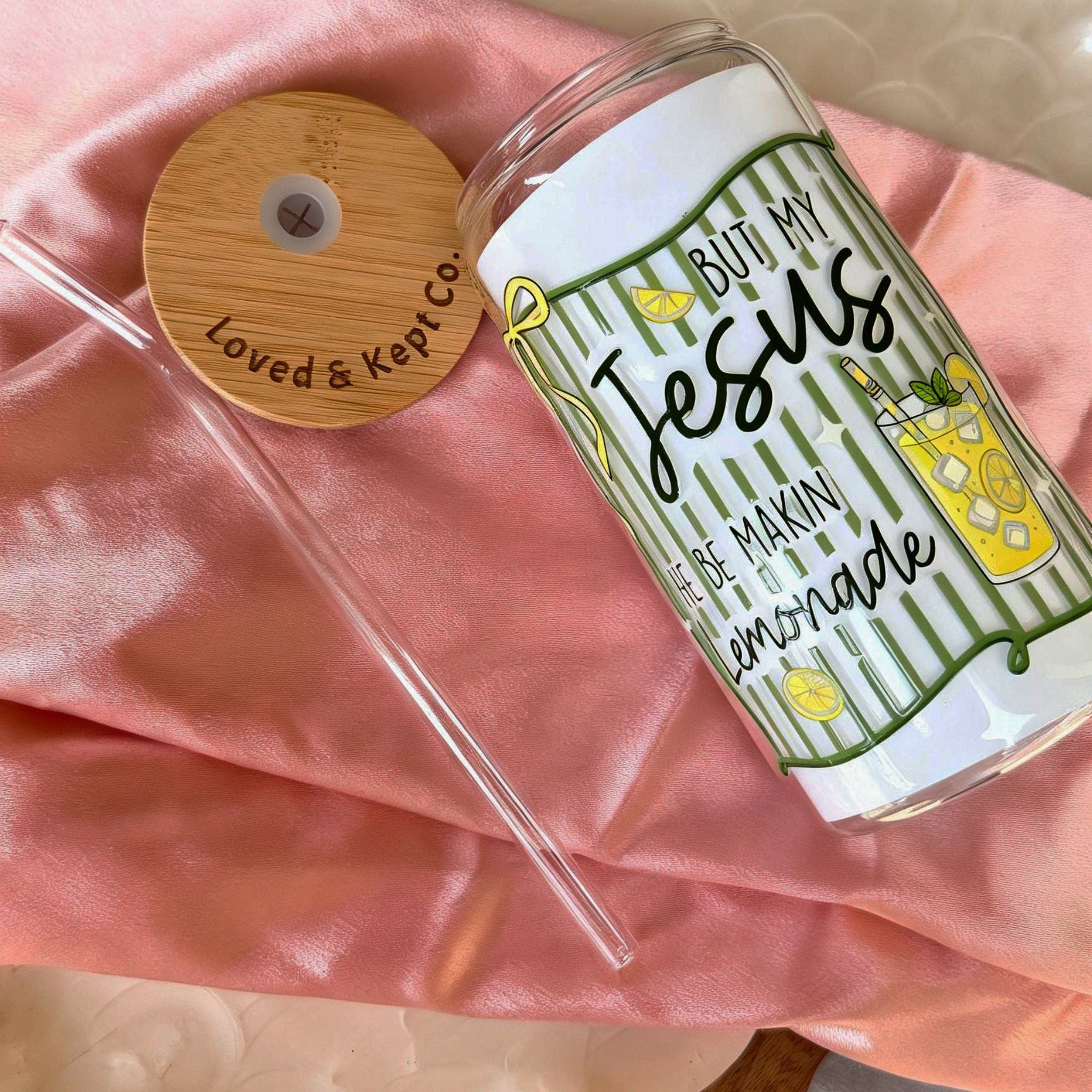 "He'd be making Lemonade" 16 oz Glass Tumbler