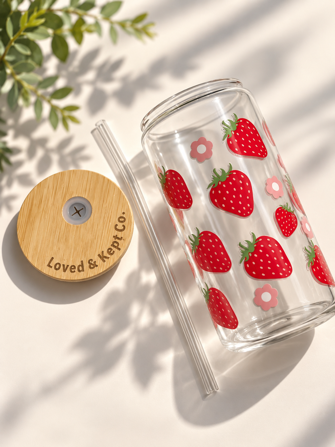"Fruits" 16 oz Glass Tumbler