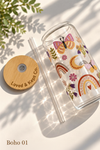 "Boho" 16 oz Glass Tumbler