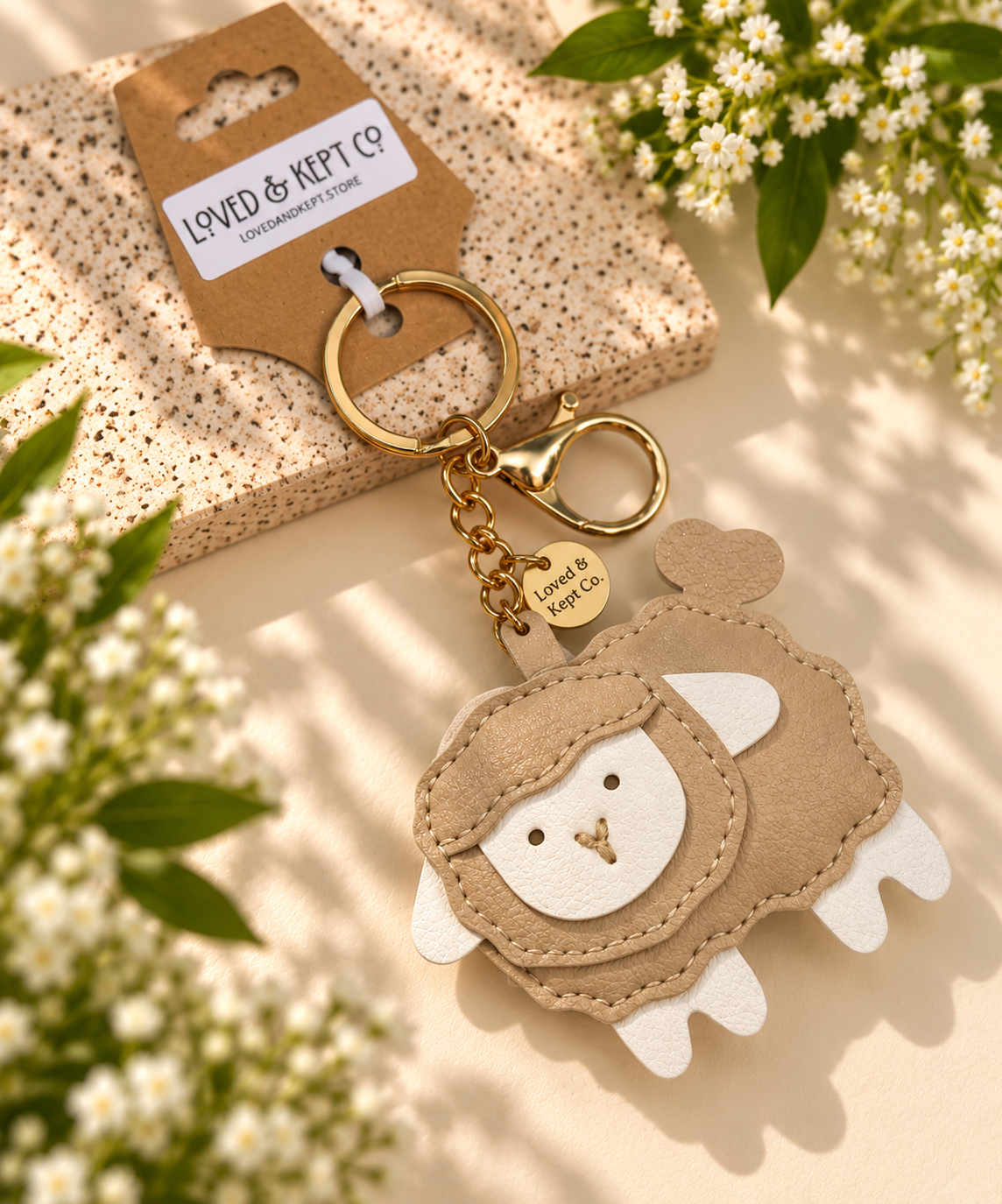 Sheep Faux Leather | Bag charm and Keychain