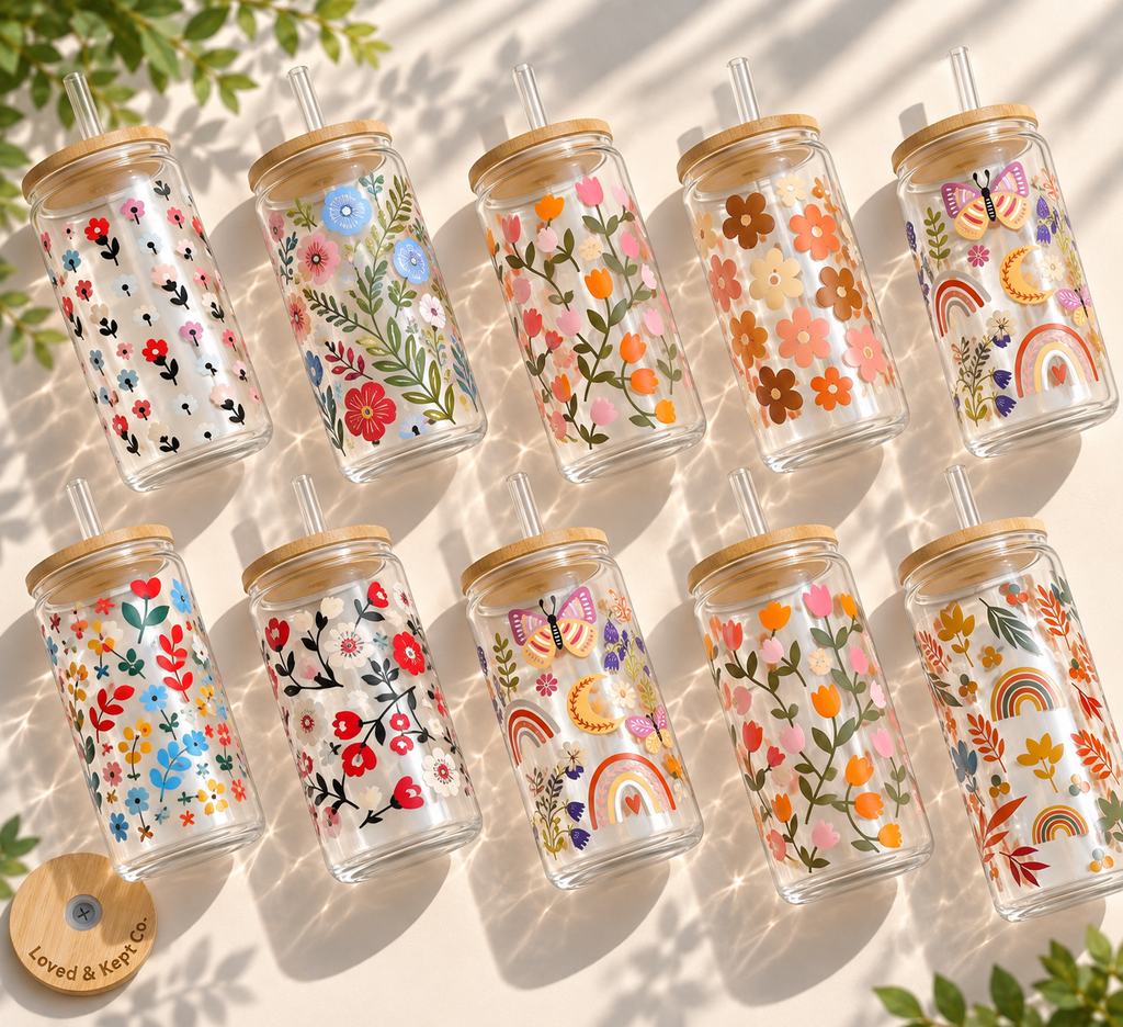 "Boho" 16 oz Glass Tumbler