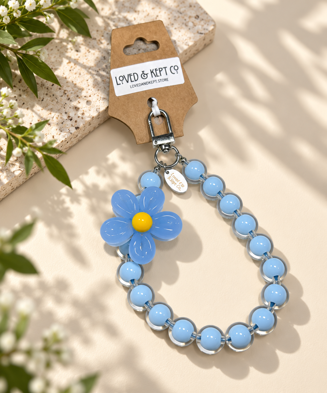Daisy Beaded Charm Loop | Phone, Bag & Keychain